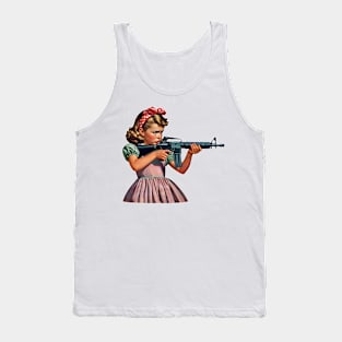 The Little Girl and a Toy Gun Tank Top